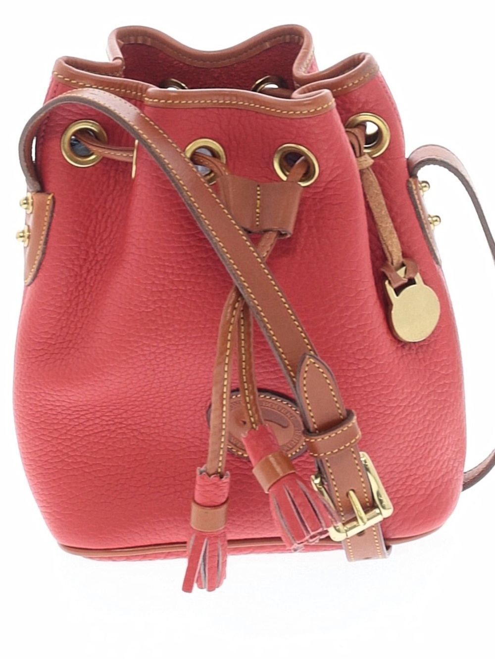 Dooney & Bourke Red Pebble All Weather Leather Drawstring Crossbody - Picture 2 of 9